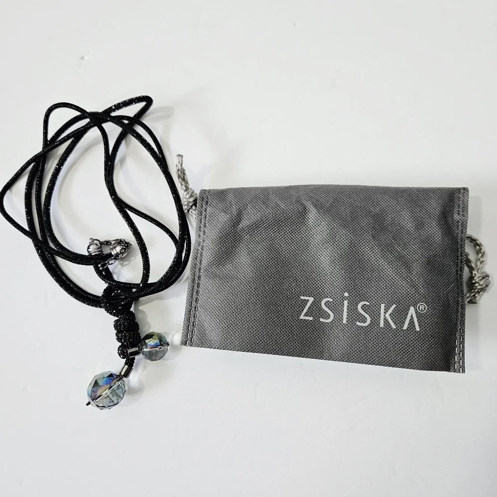 Zsiska Faceted Crystal Resin Adjustable Necklace Iridescent Rope Jewelry EUC - Picture 1 of 4